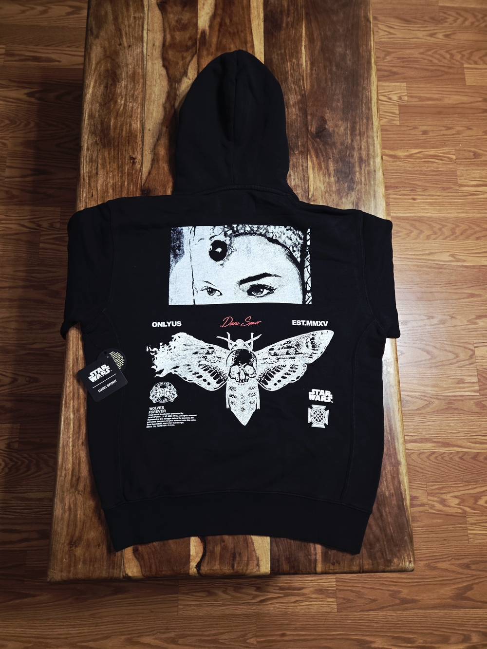 Darc Sport/Star Wars Collab Unisex "Queen's Shadow" Black Pullover Hoodie. - Picture 2 of 7